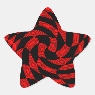 Pegatina En Forma De Estrella Estrella abstracta de punk rojo y negro de Guay
