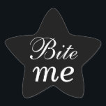 Pegatina En Forma De Estrella Estrella blanca y negra me muerde a Pegatina<br><div class="desc">Este pegatina super lindo "mírame",  hace un gran accesorio para cualquier aperitivo,  postre o comida. Sólo hay que poner dos pegatinas al final de un palillo y decorar los alimentos con los dedos.</div>