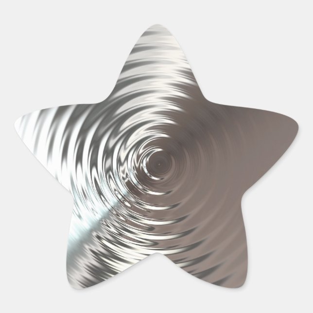 Pegatina En Forma De Estrella Estrella brillante de plata (Anverso)