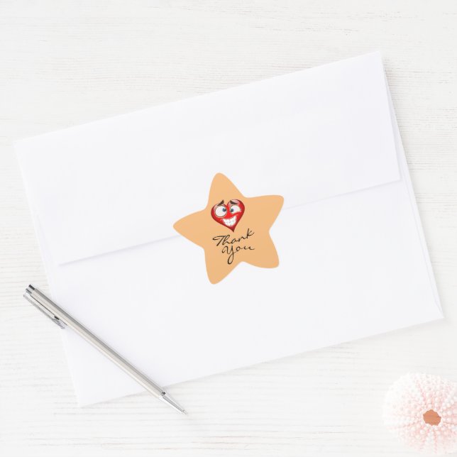 Pegatina En Forma De Estrella Estrella de agradecimiento (Sobre)