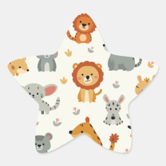 Pegatina En Forma De Estrella Estrella de amigos de animales curados"