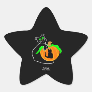 Pegatina En Forma De Estrella Estrella de calabaza para gato negro Pegatina
