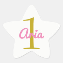 Estrella de cumpleaños Pegatina Oro rosado Blanco