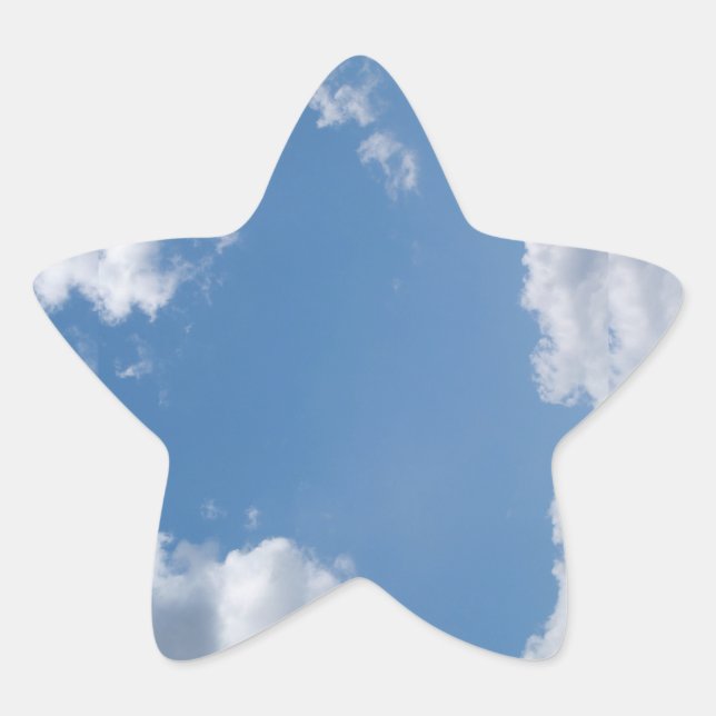 Pegatina En Forma De Estrella Estrella de fondo del cielo azul nublado (Anverso)