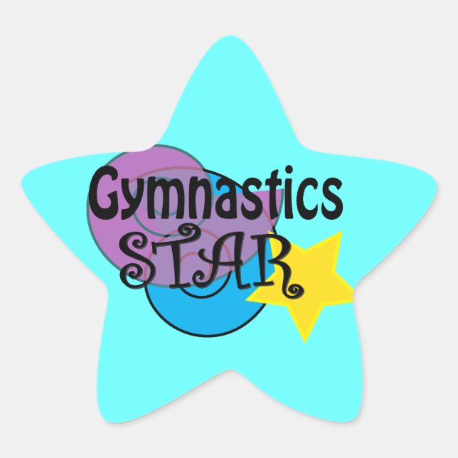 Pegatina En Forma De Estrella Estrella de Gimnasia Pegatinas para gimnastas (Anverso)