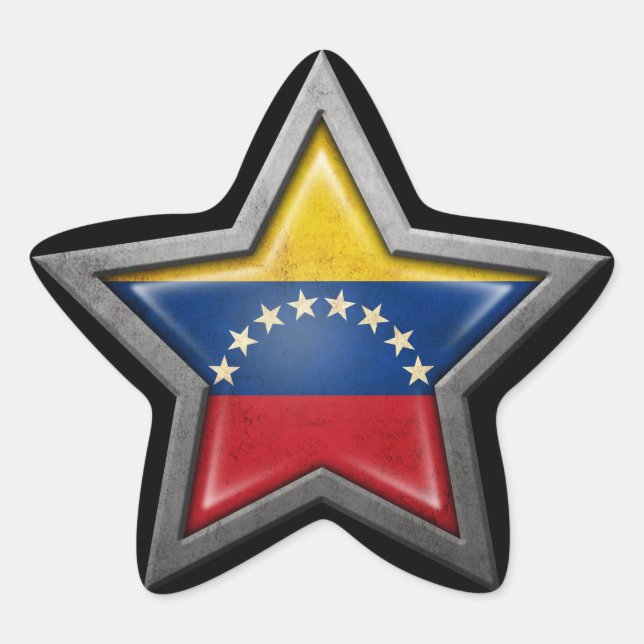Pegatina En Forma De Estrella Estrella de la bandera venezolana en negro (Anverso)