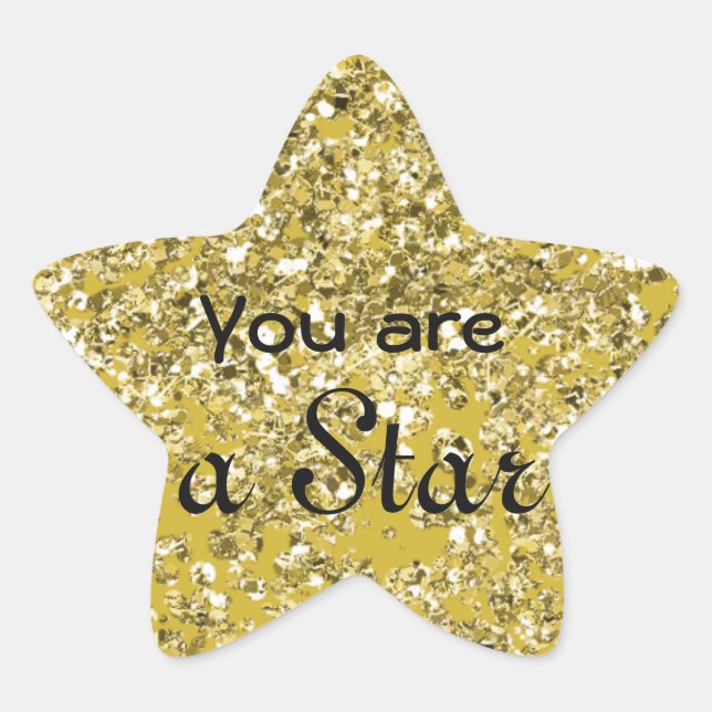 Pegatina En Forma De Estrella Estrella de la Esperanza Sparkly (Anverso)