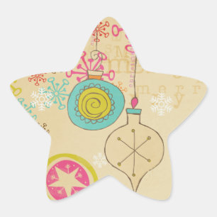 Pegatina En Forma De Estrella Estrella de la tipografía de moda antigua Pegatina