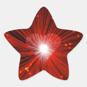 Pegatina En Forma De Estrella Estrella de pegatina del corazón rojo