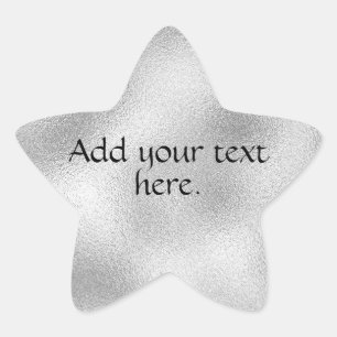 Pegatina En Forma De Estrella Estrella de plata Agrega tu propio texto 