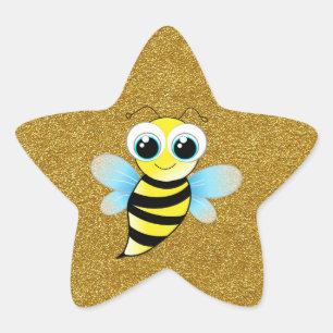 Pegatina En Forma De Estrella Estrella del oro de la abeja