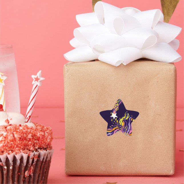 Pegatina En Forma De Estrella Estrella en caída. (Fiesta)