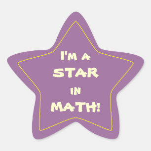 Pegatina En Forma De Estrella Estrella estudiantil Purple Math