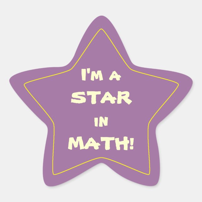 Pegatina En Forma De Estrella Estrella estudiantil Purple Math (Anverso)