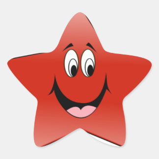 Pegatina En Forma De Estrella Estrella feliz roja