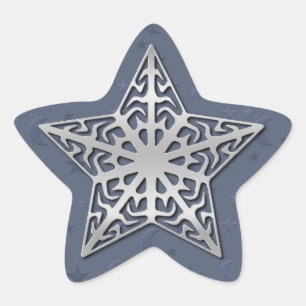 Pegatina En Forma De Estrella Estrella filipina plateada