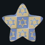 Pegatina En Forma De Estrella Estrella Judaica De David Metalizado Gold Blue<br><div class="desc">Está viendo la colección de diseño de Lee Hiller. Coleccionista,  ropa,  regalos y objetos de colección Lee Hiller Photography o colección de arte digital. Puedes ver su fotografía de la naturaleza en http://HikeOurPlanet.com/ y seguir su blog de senderismo dentro del Parque Nacional de Hot Springs.</div>