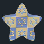 Pegatina En Forma De Estrella Estrella Judaica De David Metalizado Gold Blue<br><div class="desc">Está viendo la colección de diseño de Lee Hiller. Coleccionista,  ropa,  regalos y objetos de colección Lee Hiller Photography o colección de arte digital. Puedes ver su fotografía de la naturaleza en http://HikeOurPlanet.com/ y seguir su blog de senderismo dentro del Parque Nacional de Hot Springs.</div>