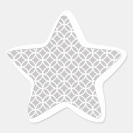 Pegatina En Forma De Estrella Estrella moderna de color gris y blanco con estamp