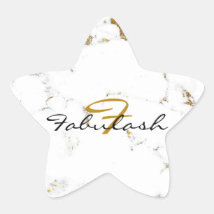 Pegatina En Forma De Estrella Estrella Monograma de nombre de Purpurina de oro d