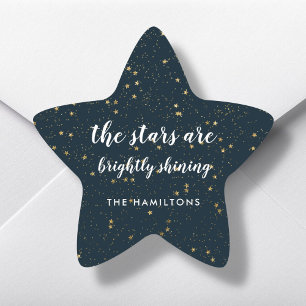 Pegatina En Forma De Estrella Estrella navidad   Brillante   Familia