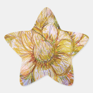 Pegatina En Forma De Estrella Estrella Pegatina Camellia Amarilla