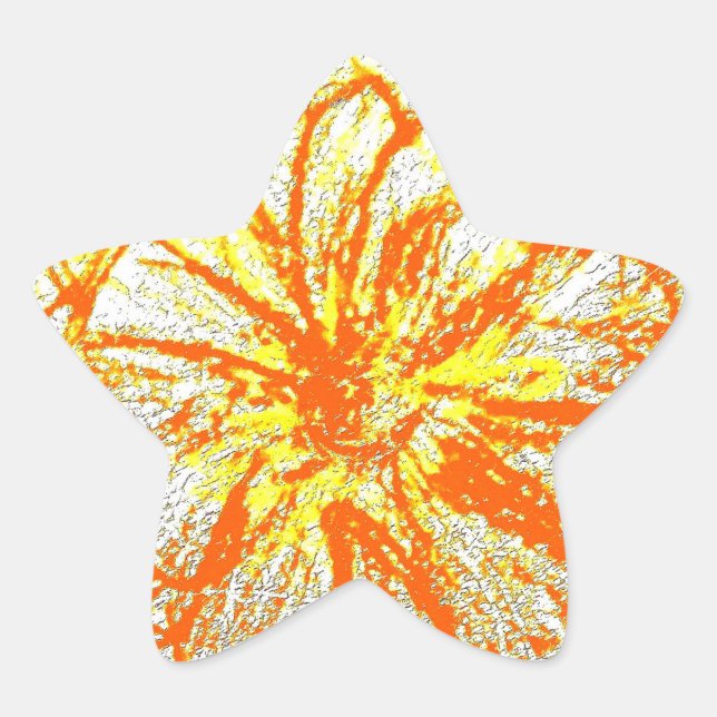 Pegatina En Forma De Estrella Estrella Pegatina Gerbera amarilla (Anverso)
