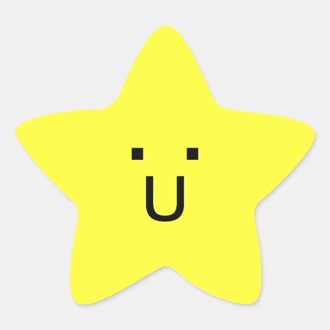 Pegatina En Forma De Estrella estrella pequeña feliz (Anverso)