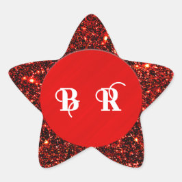 Pegatina En Forma De Estrella Estrella roja Purpurina personalizada