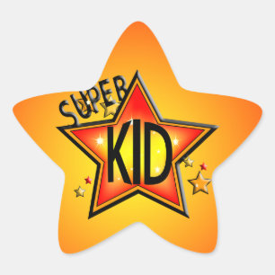 Pegatina En Forma De Estrella Estrella Super Kid Star Pegatinas