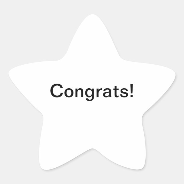 Pegatina En Forma De Estrella ¡Estrella y felicitaciones! (Anverso)