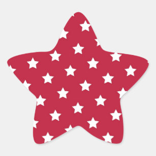 Pegatina En Forma De Estrella Estrellas blancas en rojo