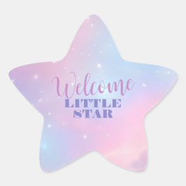 Pegatina En Forma De Estrella Estrellas de la Galaxia Pastel Cósmica Rosa Etéreo