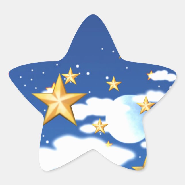 Pegatina En Forma De Estrella Estrellas doradas (Anverso)