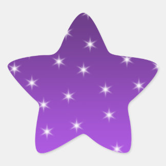 Pegatina En Forma De Estrella Estrellas moradas y blancas, patrón.