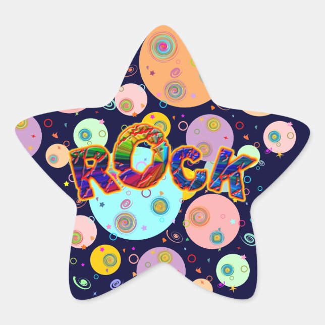 Pegatina En Forma De Estrella Estrellas rocosas (Anverso)