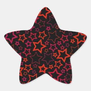 Pegatina En Forma De Estrella Estrellas rojas y negras