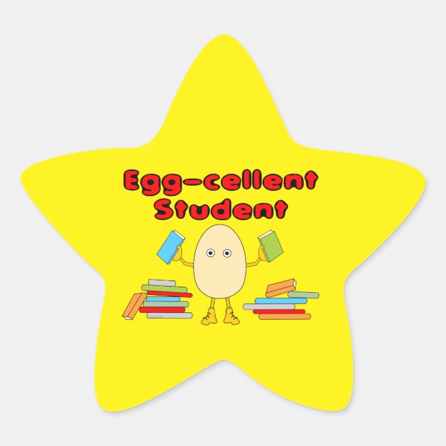 Pegatina En Forma De Estrella Estudiante Eggcellent (Anverso)