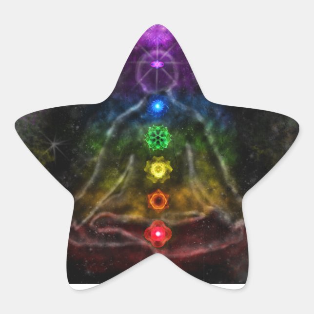 PEGATINA EN FORMA DE ESTRELLA ETHERIC AURA CHAKRA (Anverso)