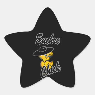 Pegatina En Forma De Estrella Euchre Chick #4