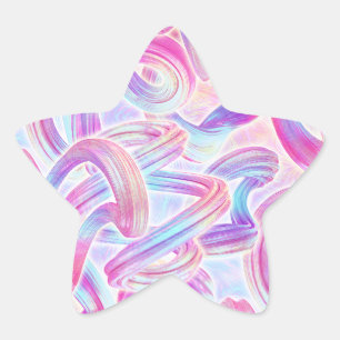 Pegatina En Forma De Estrella eurobeat holorave - rosa y azul :