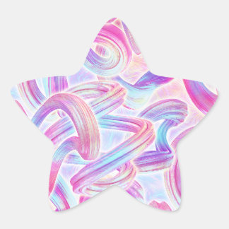 Pegatina En Forma De Estrella eurobeat holorave - rosa y azul :