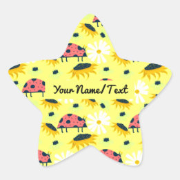 Pegatina En Forma De Estrella Ex libris personalizado CuteLadybirds Pegatina de