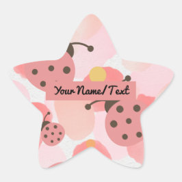 Pegatina En Forma De Estrella Ex libris personalizado Mariquitas pastel