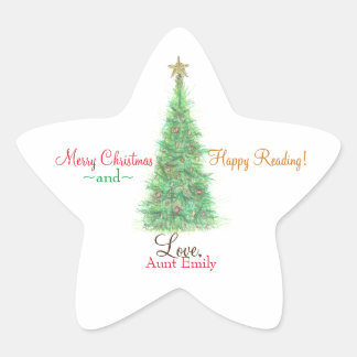 Pegatina En Forma De Estrella Ex libris personalizado para regalo de Navidad