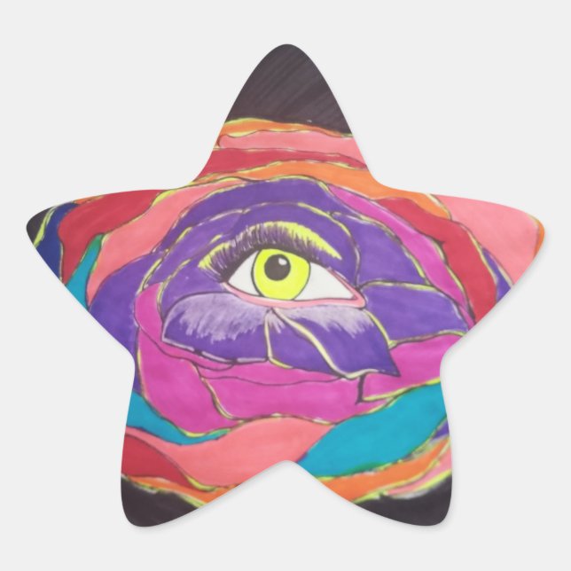 Pegatina En Forma De Estrella Excelencia Floreciente (Anverso)