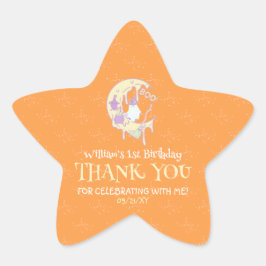 Pegatina En Forma De Estrella Fantasma lindo Fantasma Primer cumpleaños Hallowee