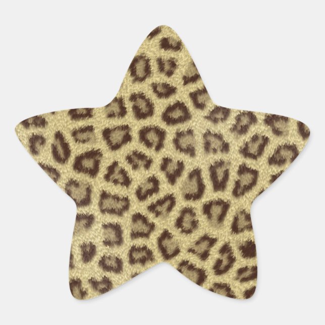 Pegatina En Forma De Estrella Fashinable leopardo piel efecto de piel fluffy (Anverso)