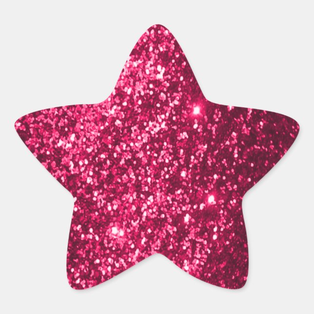 Pegatina En Forma De Estrella Faux Purpurina Pink (Anverso)
