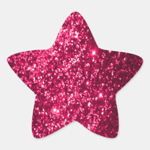 Pegatina En Forma De Estrella Faux Purpurina Pink